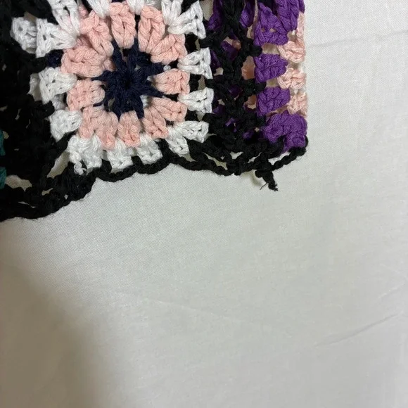 Rebellion Crochet Granny Square Crop Top Boho Festival Hippie Indie - Picture 4 of 6